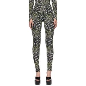 MAISIE WILEN Black & Green Body Shop Leggings Meteorite Lime XS